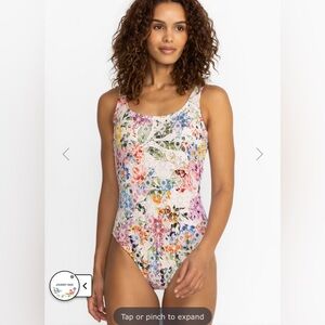 Johnny was neon jungle eyelet one piece swimsuit NWOT